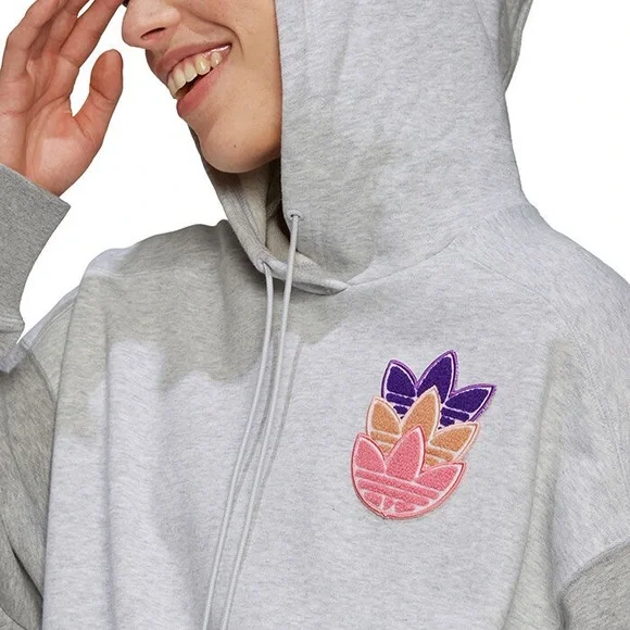 NWT Adidas Women’s Logo Play Cropped Hoodie Size Small - Picture 7 of 8